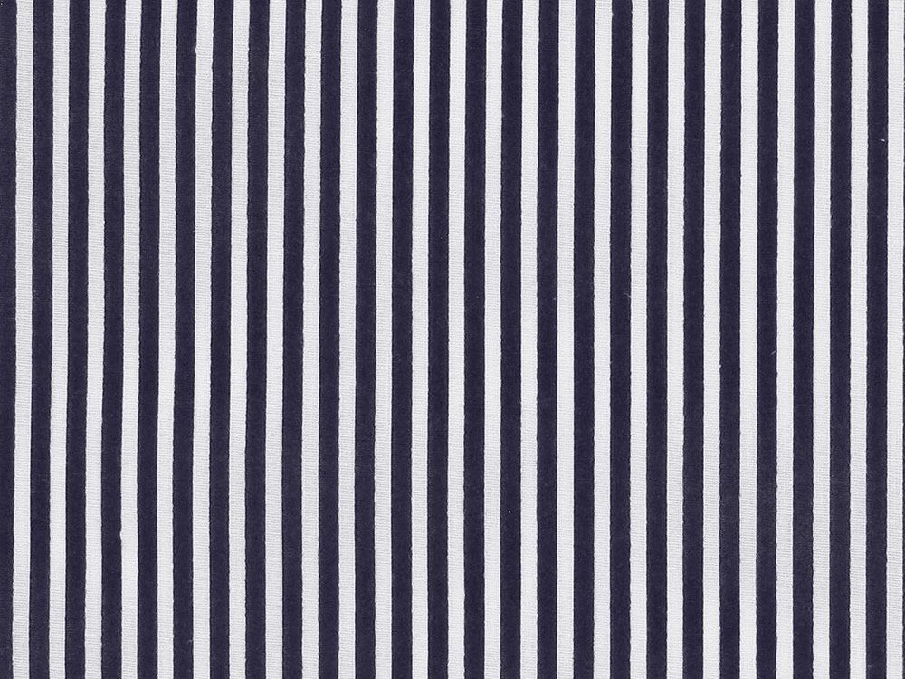 Medium 1cm Stripe Polycotton Print, Navy Blue
