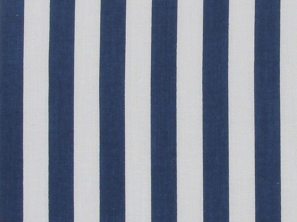 1cm Stripe Polycotton Print, Navy