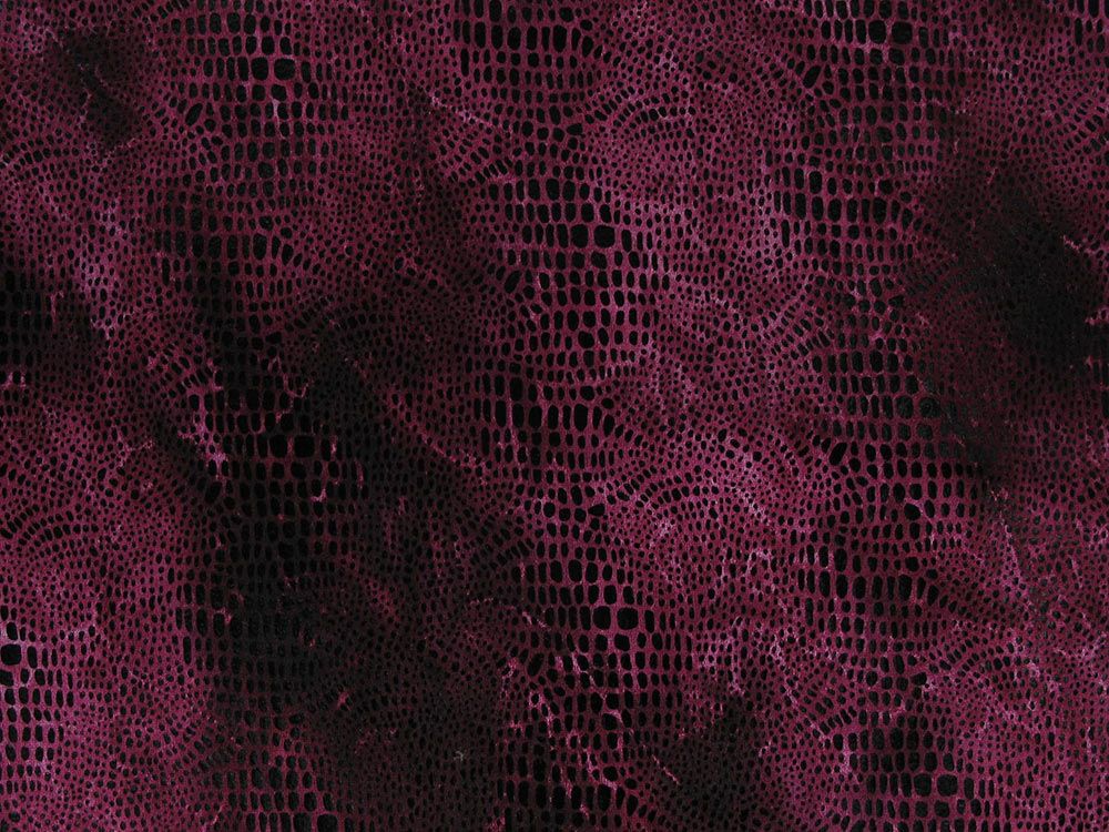 Tie-Dye Reptile Suedette Velour, Ruby