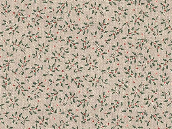 Christmas Holly Cotton Rich Panama