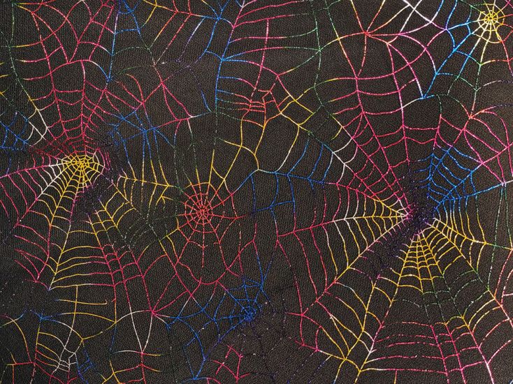 Halloween Spiderweb Metallic Foil Net, Rainbow