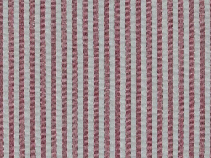 Polycotton Seersucker Stripe, Red