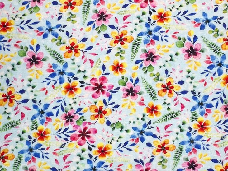 Floral Vista Printed Viscose Linen Blend