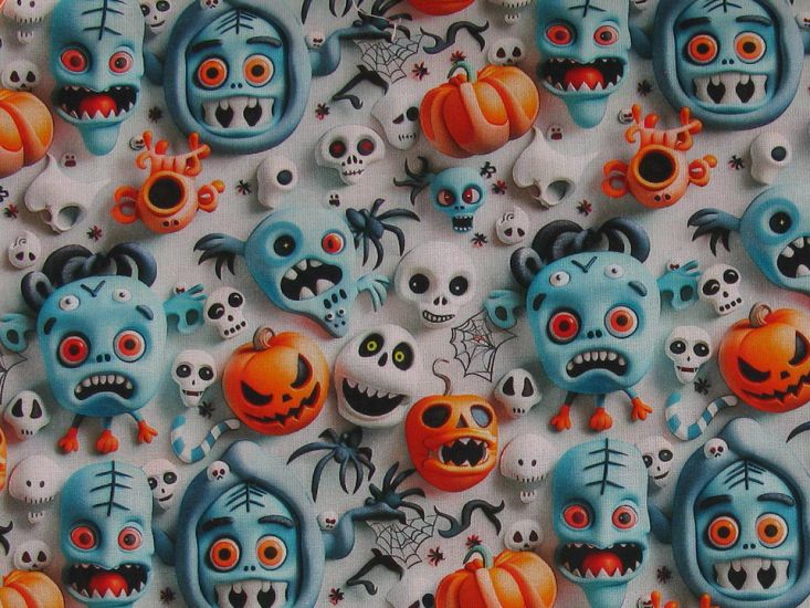 3D Fantasy Cotton Print, Halloween Zombies