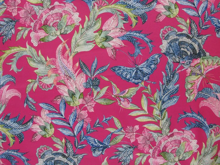 Ambatik Printed Velvet, Cerise