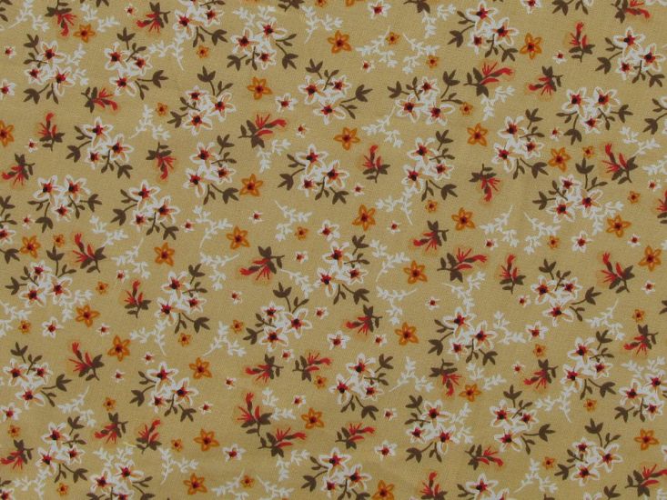 Blossom Bunch Viscose Print, Apricot