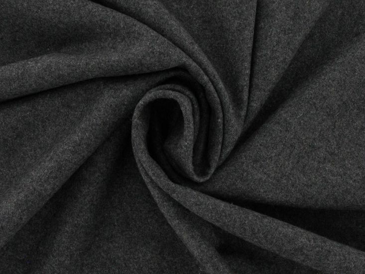 Brushed Wool Blend Flannel, Charcoal