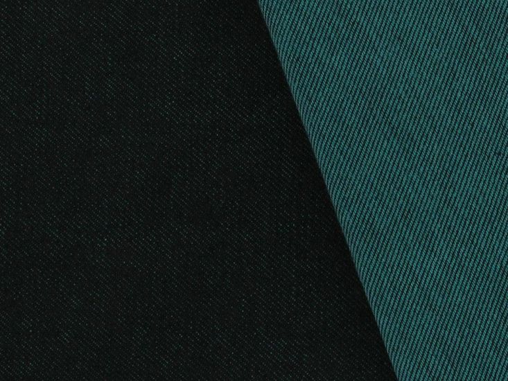 Caspian Premium Cotton 11oz Denim, Black Green