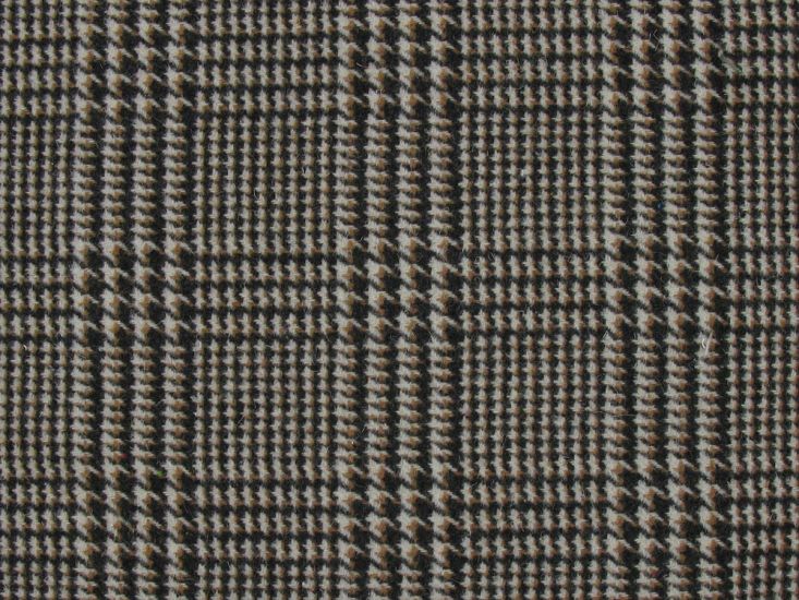 Check Dogtooth Wool Blend, Brown and Black