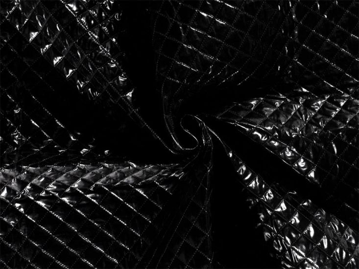 Check Quilted Foil Jacketing, Black