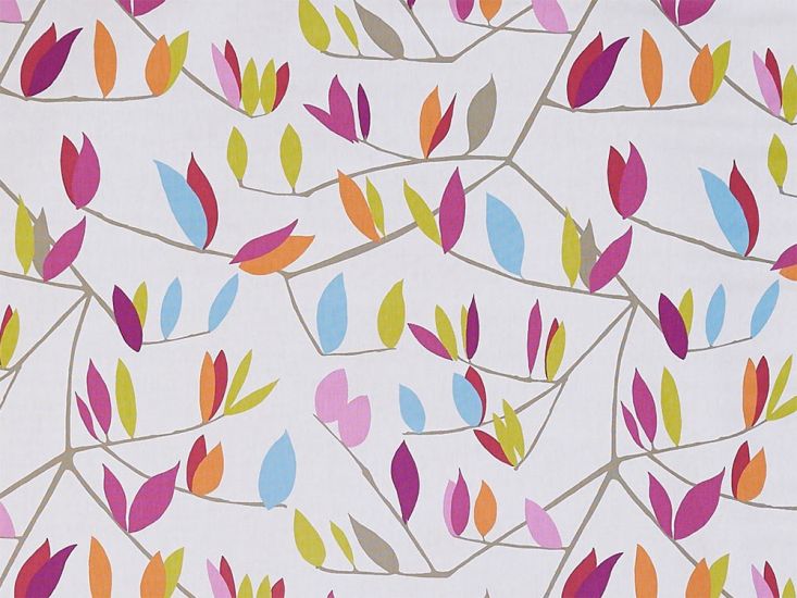 Coco Plum Cotton Curtain Fabric, Tutti Fruiti