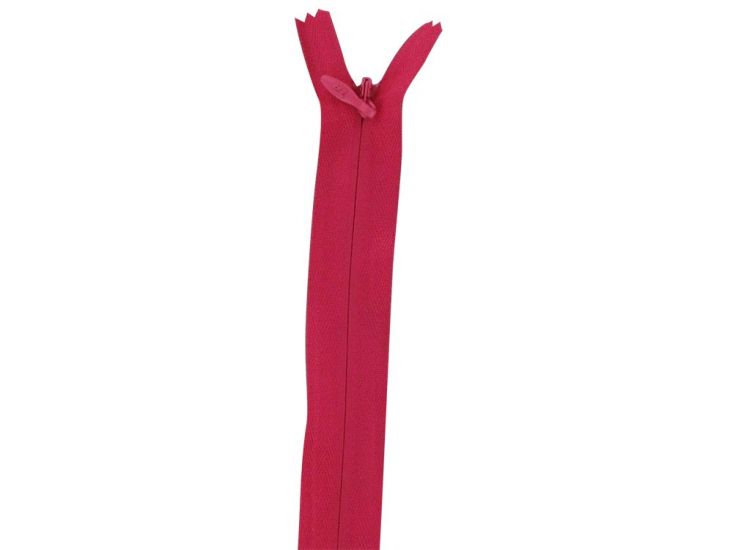 Concealed Invisible Closed End Dress Zip, 22 Inch, Bright Pink