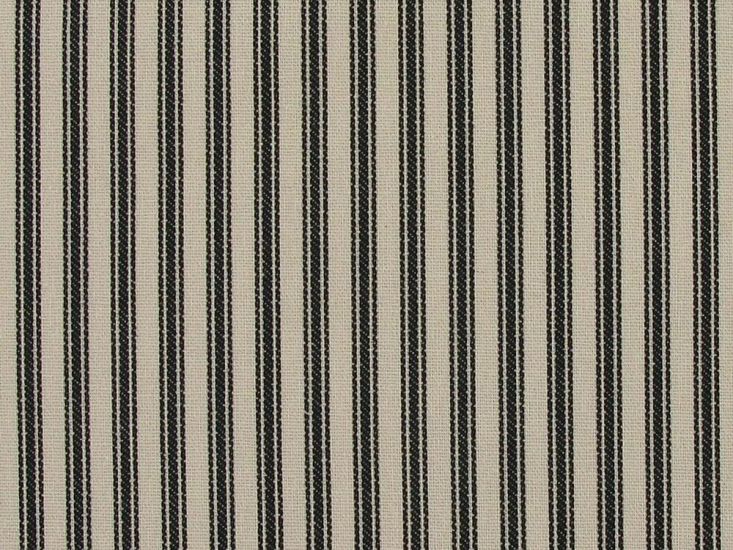 Cotton Canvas Ticking Stripes, Black