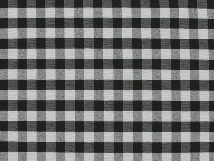 Crinkle Stretch Gingham, Black