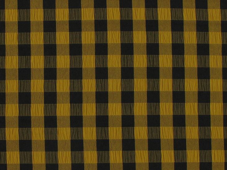 Crinkle Stretch Gingham, Ochre