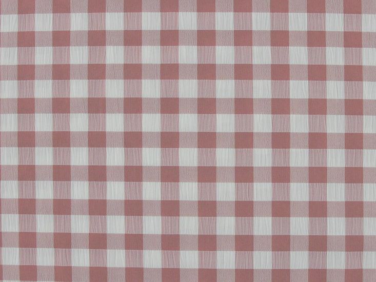 Crinkle Stretch Gingham, Rose