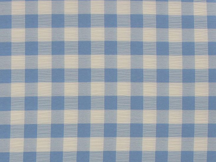 Crinkle Stretch Gingham, Sky