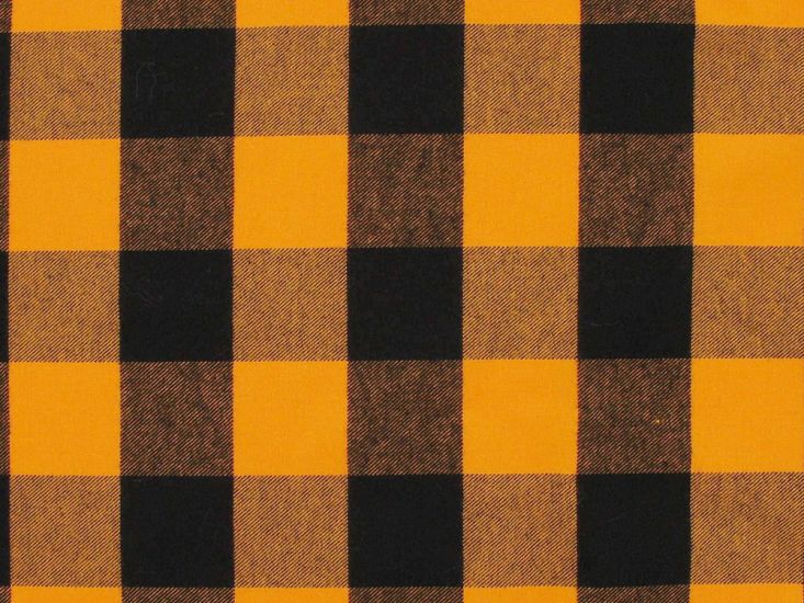 Designer Deadstock Brushed Cotton Tartan, Check Gingham, Yellow