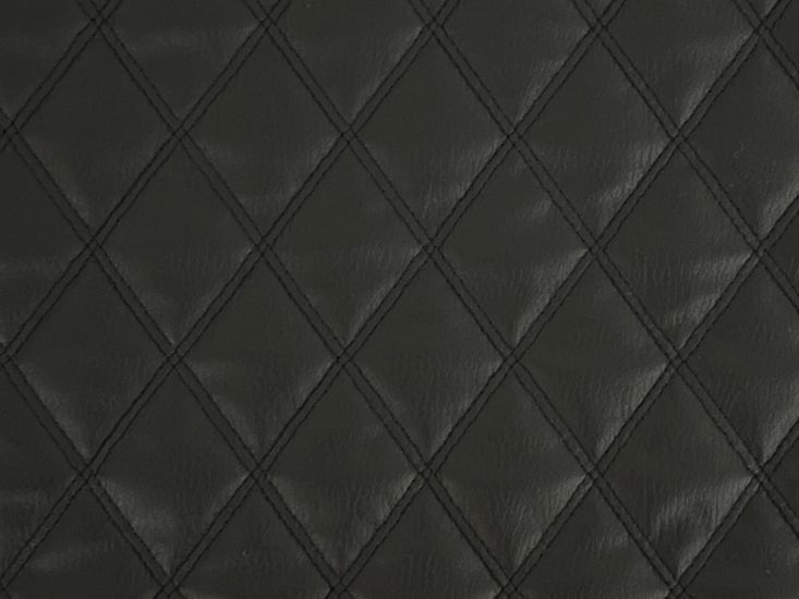 Diamond Stitch Quilted Leatherette, Black