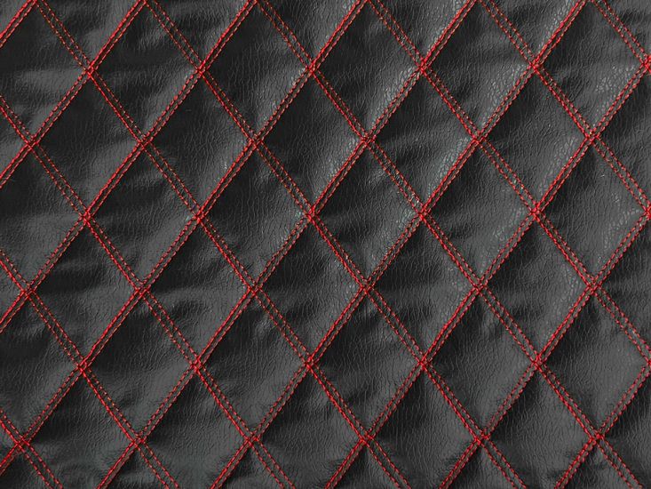 Diamond Stitch Quilted Leatherette, Red