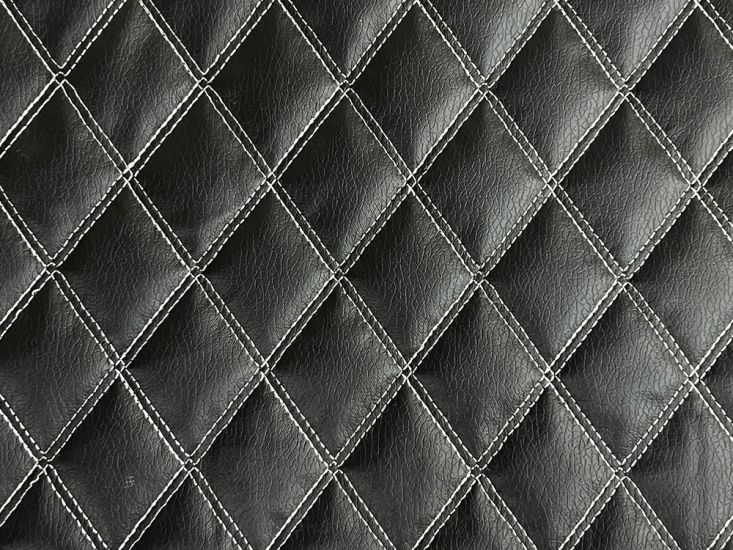 Diamond Stitch Quilted Leatherette, White