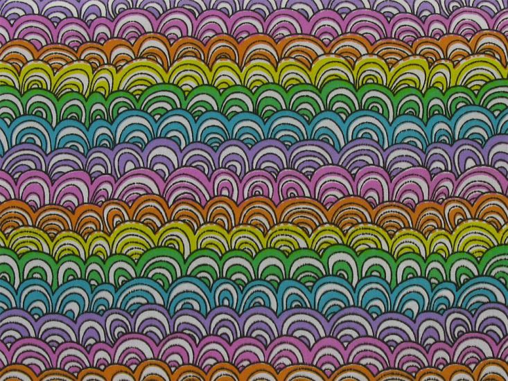 Doodle Rainbows Polycotton Print, White