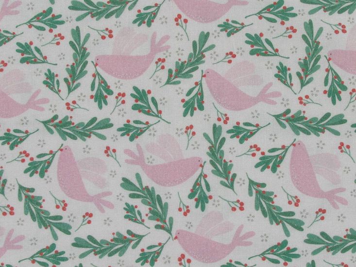 Dove Holly Christmas Cotton Print