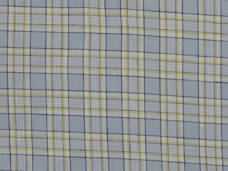 Downings Small Check Irish Linen, Sky