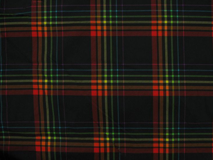 Eclectic Tartan Cotton Print Collection, Midnight Frost