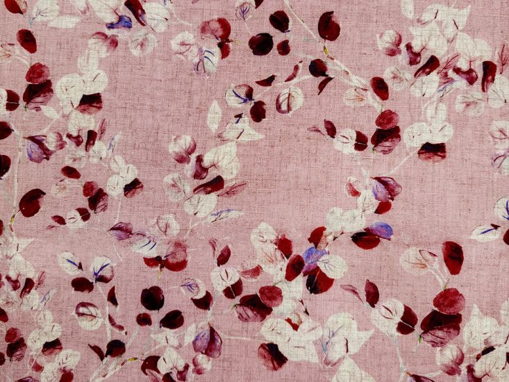 Eucalyptus Printed Linen Blend, Rose