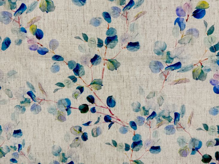 Eucalyptus Printed Linen Blend, White