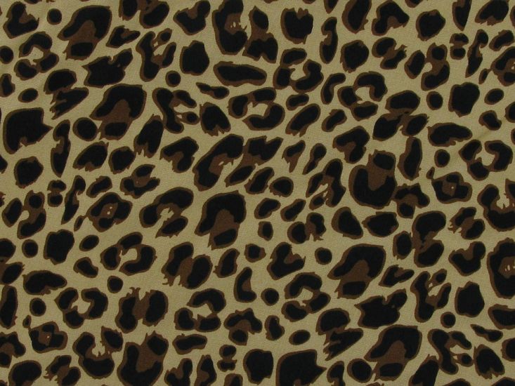 Exotic Leopard Spots Viscose Print, Brown