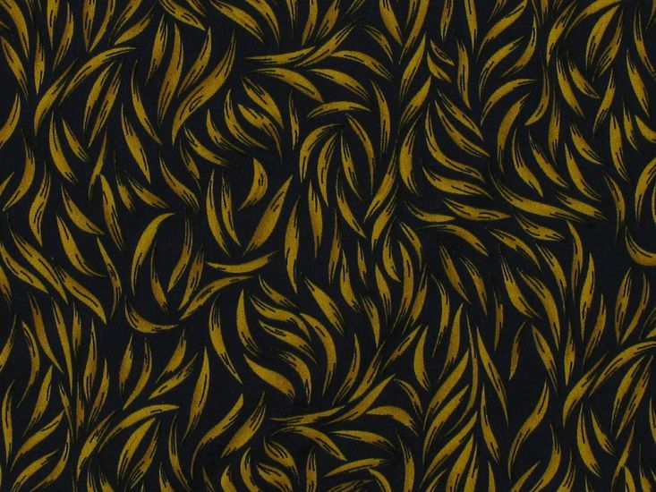 Falling Foliage Viscose Print, Navy