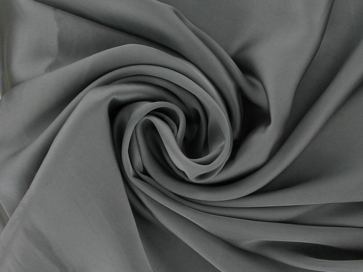 Faux Silk Charmeuse Satin, Pewter