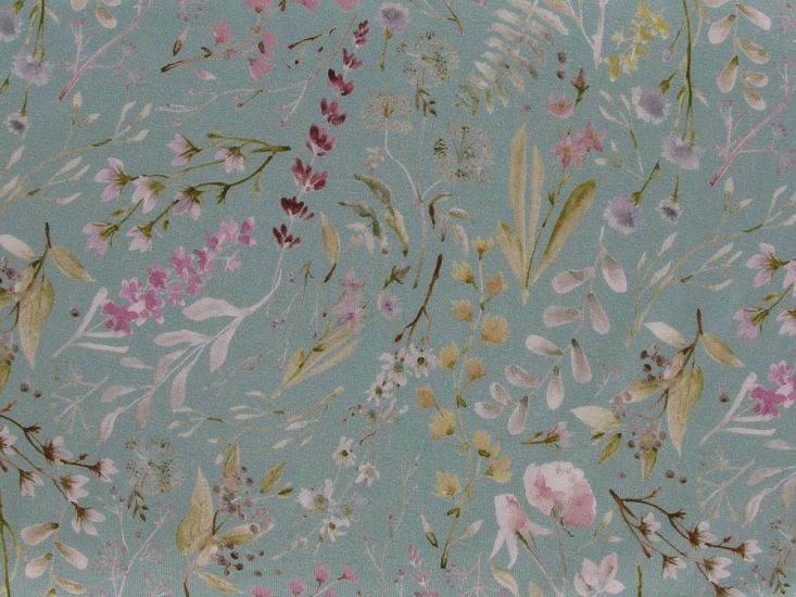 Floral Haven Viscose Jersey, Mint