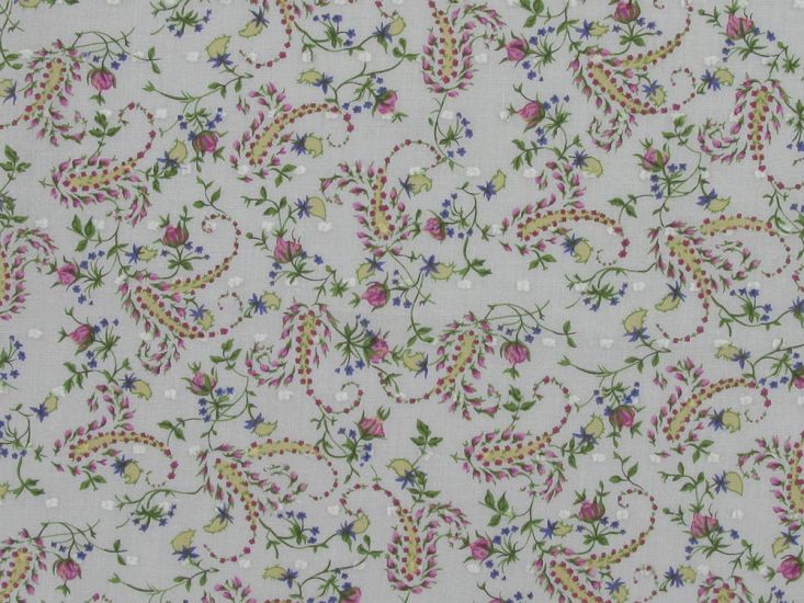 Floral Paisley Dobby Cotton Voile, Pink