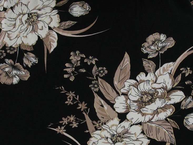 Gold Fleck Floral Viscose Jersey Print, 8.8m