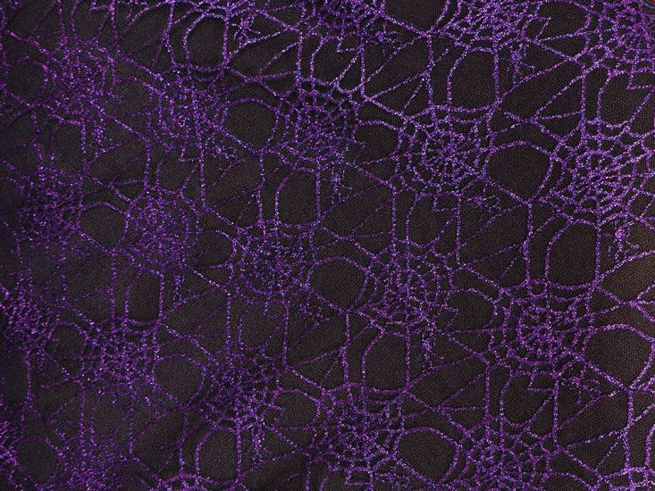 Halloween Spiderweb Metallic Net, Purple