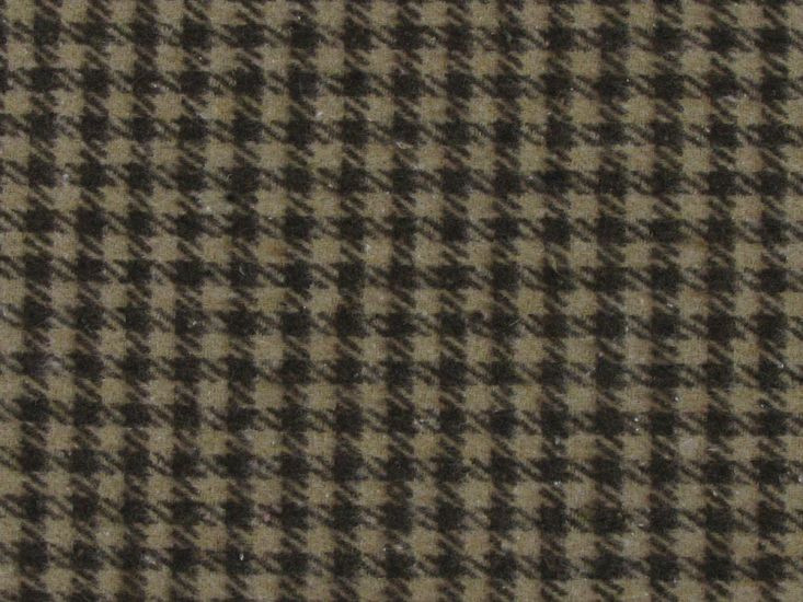 Houndstooth Brushed Wool Look Cotton Rich Blend, Brown