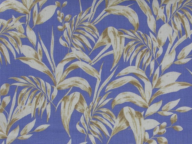 Jungle Leaf Stretch Cotton Linen, Lavender