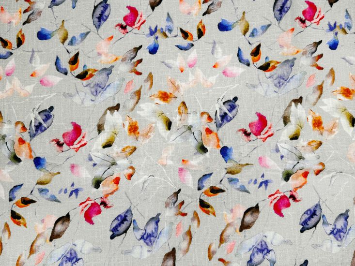 Linnie Garden Washed Linen Print, Dove