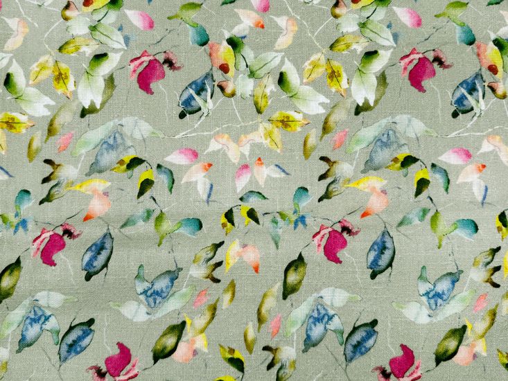 Linnie Garden Washed Linen Print, Natural