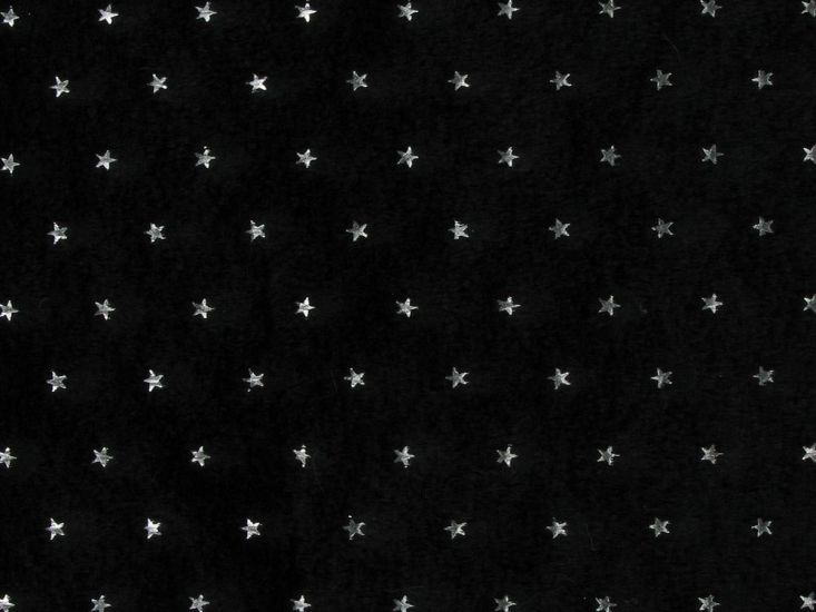 Metallic Star Plush Fur, Black