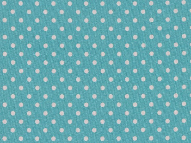 Mini Dots Cotton Poplin Print, Pale Turquoise