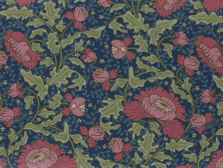 Morris Bloom Cotton Print, Navy