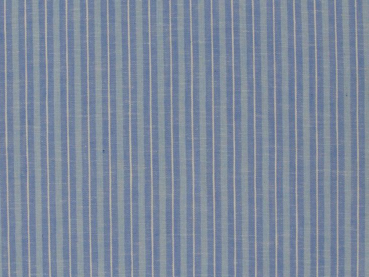 Multi Stripe Cotton Linen Blend, Light Blue