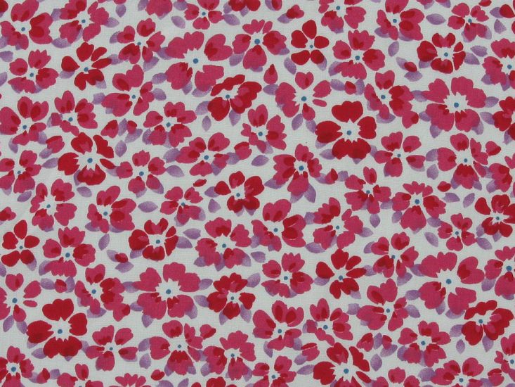 Petal Paradise Viscose Print, Red