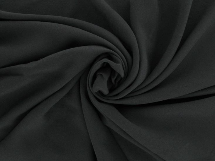 Plain Dyed Viscose Poplin, Dark Grey