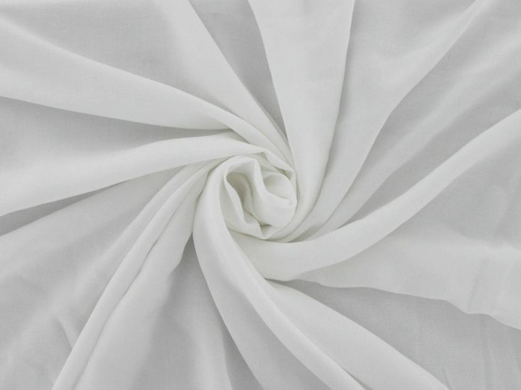 Plain Dyed Viscose Poplin, White