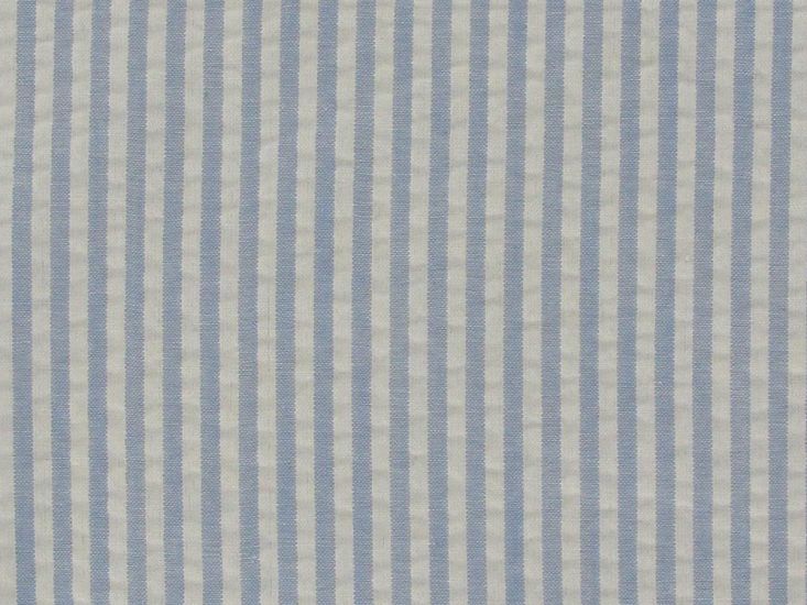 Polycotton Seersucker Stripe, Blue